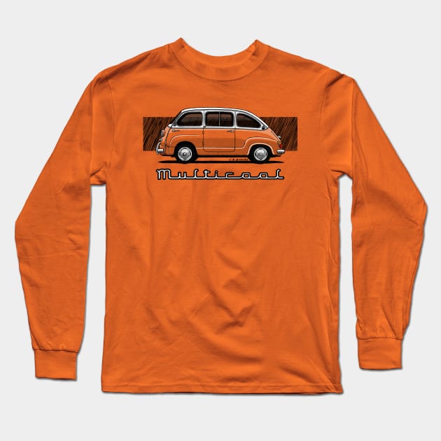 The classic Italian minivan car Long Sleeve T-Shirt by jaagdesign